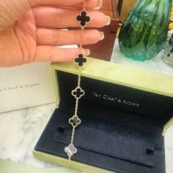 Authentic Van Cleef & Arpels Vintage Alhambra 18K Yellow Gold Bracelet